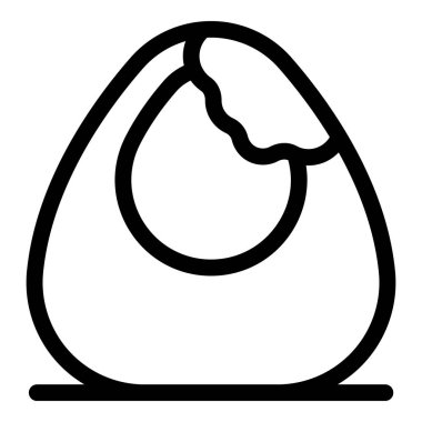 Kırık bir yumurtanın basit vektör simgesi, beyaz arka planda izole edilmiş.