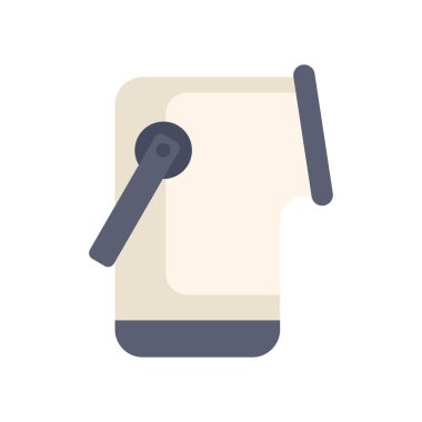 Taşınabilir tuvalet kimyasal konteynırı simgesi beyaz arka planda izole edilmiş kamp, seyahat, karavan, açık hava etkinlikleri için atık tankını gösteriyor