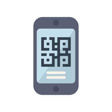 Verilere, web sitelerine veya uygulamalara hızlı erişim için taranabilir bir qr kodu gösteren modern akıllı telefon