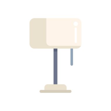 Hamur hamuru yapımı için çırpıcı kremalı modern elektrik standı besin karıştırıcısı, beyaz arka planda izole edilmiş düz vektör çizimi