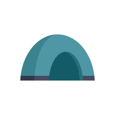 Green dome tent is standing alone providing shelter for someone on a camping trip clipart