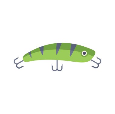Tatlı suda ya da tuzlu suda balık yakalamak için tasarlanmış üç kancalı yeşil balık yemi.