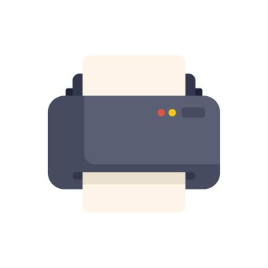 Boş bir kağıt dökümanı basan bir lazer yazıcının ön görünümü