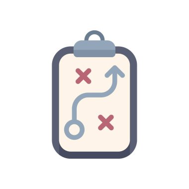 Pano, farklı yolları ve kontrol noktalarını x 'lerle işaretleyen oklarla stratejik planlamayı gösteriyor