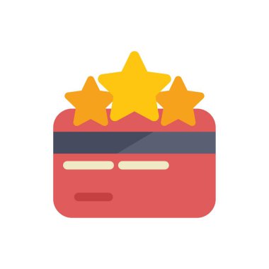 Kırmızı kredi kartı, hizmet veya yüksek kredi notu ile tatmin olduğunu gösteren üç altın yıldız alıyor.