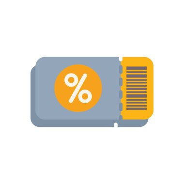 Bu vektör illüstrasyonunda satış ve promosyonları temsil etmek için ideal yüzde sembollü bir indirim kuponu yer almaktadır.