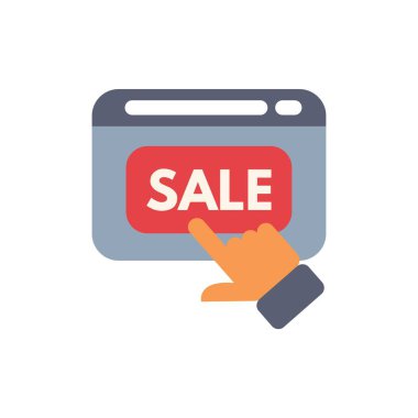 Bir web sitesindeki yazıt satışıyla birlikte büyük kırmızı bir düğmeye basıyor.