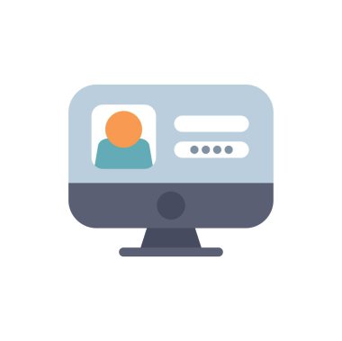 Kullanıcı giriş formu veya profil sayfası bilgisayar ekranında kullanıcı fotoğrafı, giriş ve parola girdilerini gösterir