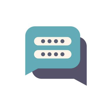 Konuşma baloncuğunun basit simgesi çevrimiçi güvenlik için kapalı noktalı gizli bir parola göstermektir