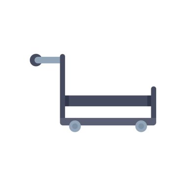 Beyaz arkaplanda izole edilmiş boş bir platformun düz çizimi