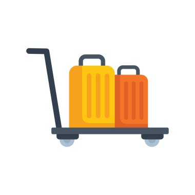 Seyahat, turizm ve havaalanı ve otellerdeki bagaj taşımanın kolaylığını temsil eden bavullar taşıyordu.