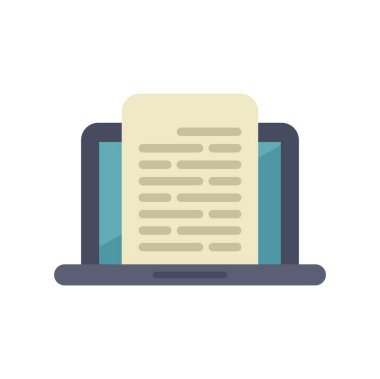 Dizüstü bilgisayarda çevrimiçi okuma, yazma ve dijital içerik tüketimi kavramını temsil eden bir belge gösteriliyor