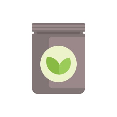 Gıda ambalajı için fermuarlı kahverengi doyuma çantası ambalajı ve yeşil yapraklı amblem işareti gösteren perakendecilik