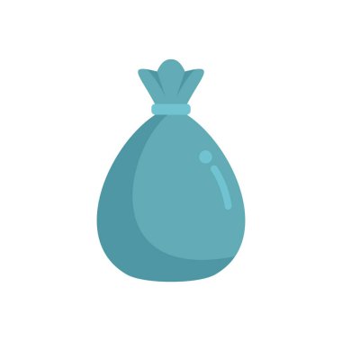 İple bağlanmış mavi çöp torbası, çöp torbasını tasvir ediyor, atık imha uygulamalarını vurguluyor