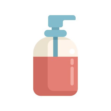 El yıkama ve dezenfeksiyon için pembe sıvı sabun içeren plastik bir şişe.