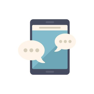 Smartphone sohbet baloncukları gösteriyor, bir mesajlaşma uygulaması aracılığıyla gerçekleşen bir konuşmayı temsil ediyor