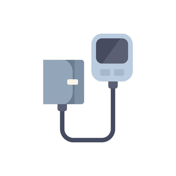 Icon of a digital blood pressure monitor measuring blood pressure with an inflatable cuff