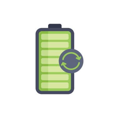 Yeşil pil simgesi yenilenebilir enerji ve sürdürülebilirlik kavramını temsil etmektedir