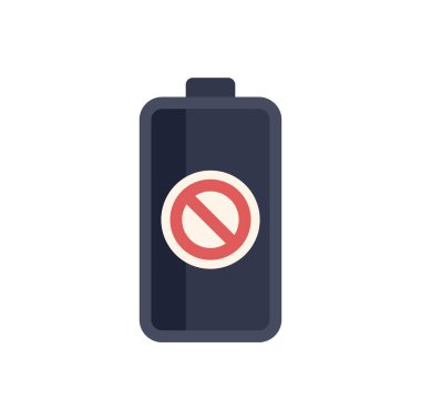 Batarya simgesi kırmızı bir yasak işareti gösteriyor. Bu da bataryanın boş olduğunu gösteriyor.