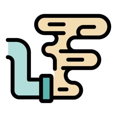 Atmosfere gaz kirliliği yayan basit bir boru simgesi