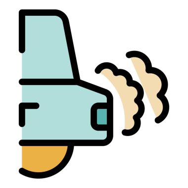 Otomobil simge vektör çizgisi düz renk için sensör sistemi kullanıyor