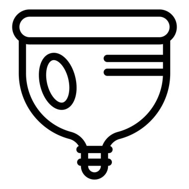 Bir adet bardağının çizgi vektör simgesi, yeniden kullanılabilir ve sürdürülebilir bir kadın hijyen ürünü