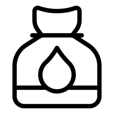 Yeniden kullanılabilir bir su şişesini temsil eden basit kalın çizgi simgesi, hidrasyon ve sürdürülebilirliği desteklemek için ideal