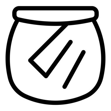 Salamura ringa filetosu içeren bir kavanozu temsil eden basit siyah ve beyaz vektör simgesi