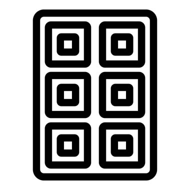 Kare şeklinde bölünmüş bir çikolatanın basit vektör simgesi, tatlı ikramlarla ilgili projeler için mükemmel