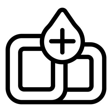 Kan bağışı ikonu kan damlası ve artı işareti gösteriyor.