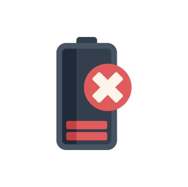 Batarya simgesi üzerinde çapraz sembol olan bir akıllı telefonu şarj ederken hata gösteriyor