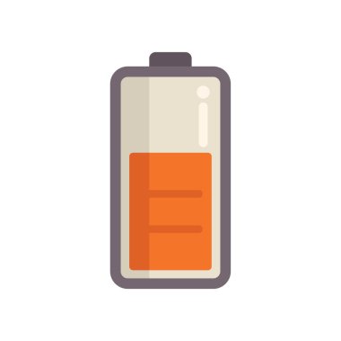 Batarya simgesi beyaz arka planda yarısı dolu bir batarya gösteriyor