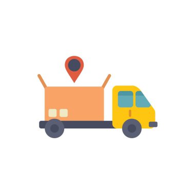 Teslimat kamyonu konum şifreli paketleri taşıyor başarılı nakliye ve izleme gösteriyor