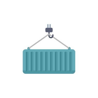 Bir vinç kancasının kargo konteynırını kaldırması, nakliye, lojistik ve küresel ticareti sembolize etmesi