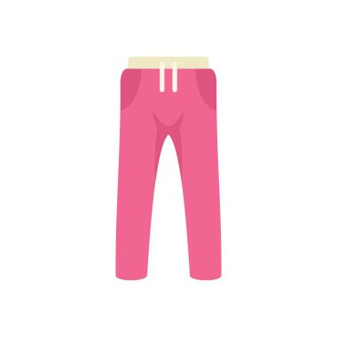 Cepleri ve kemeri olan pembe spor pantolonları, beyaz arka planda izole edilmiş resimler.