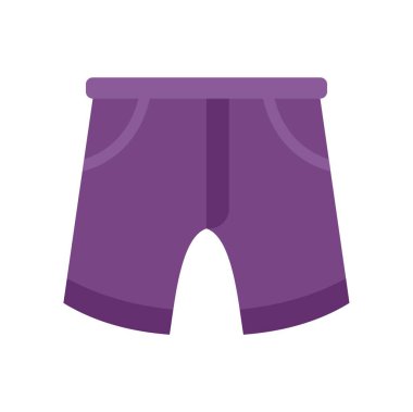 These purple shorts are perfect for a summer wardrobe, featuring two front pockets and a comfortable design clipart