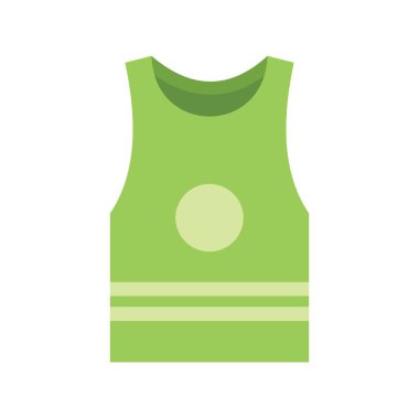 Yuvarlak etiket şablonlu yeşil kolsuz gömlek spor tasarımı sunar