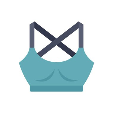 Bu vektör illüstrasyonunda spor yaparken konfor ve destek için tasarlanmış bir turkuaz spor sutyeni yer almaktadır.