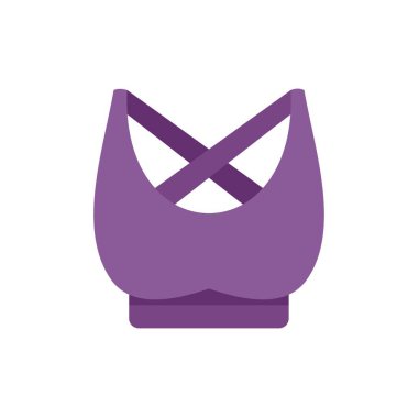 Bu vektör illüstrasyonunda çapraz kayışlı mor spor sütyen var. Aktif giyim ve uygunluğu temsil etmek için mükemmel.