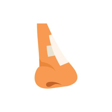 Yapıştırıcı bantlı insan burnu kazadan sonra acı verici bir yara aldı.