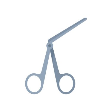 Tıbbi işlemler sırasında dokuları kavramak ve tutmak için tasarlanmış kavisli bıçaklı cerrahi klemp aleti.