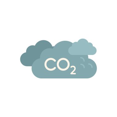 Hava kirliliğini gösteren bulutlardan karbondioksit salınımının düz vektör simgesi