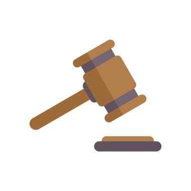 Bu vektör illüstrasyonunda ahşap hakimler, adalet, hukuk ve hukuki işlemleri sembolize eden bir engele çarpıyor.