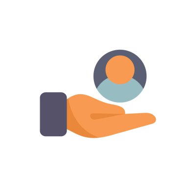 Müşteri hizmetleri, alıkoyma ve hizmet mükemmelliğini temsil eden iş adamı el bilgisayarı simgesi