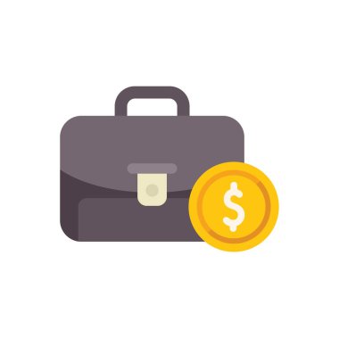 Maaşı, tasarrufu, yatırımı ya da ödemeyi temsil eden bir dolar işareti olan klasik bir evrak çantası.