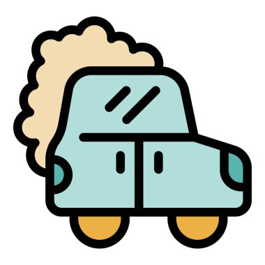 Araba duman yayıyor, kirlilik ve çevre sorunları hakkında bir konsepti temsil ediyor