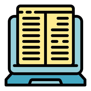 Çevrimiçi muhasebe yazılımını veya finansal teknolojiyi temsil eden bir hesap tablosunu gösteren dizüstü bilgisayar