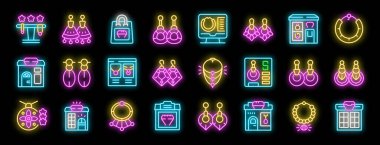 Kuyumcu, butik, aksesuar ve iş unsurları içeren neon simgeler