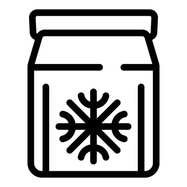 Donmuş gıda ambalajı için basit cesur taslak simgesi simgesi