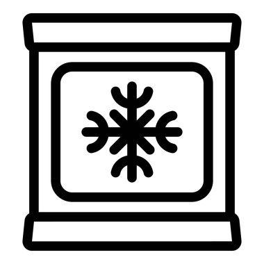 Basit bir dondurucu simgesi, uygulamalar ya da web siteleri için harika, soğuk sıcaklıkları temsil eden bir kar tanesi gösteriliyor